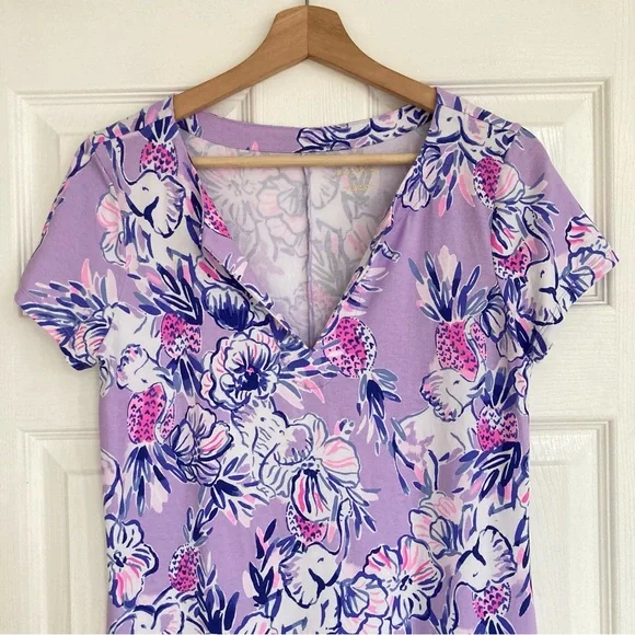 Lilly Pulitzer UPF 50+ Sophiletta Dress in Light Lilac Trunks In The Air, Size S - Picture 5 of 13